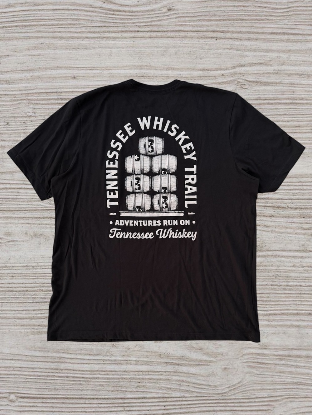 Tennessee Whiskey Trail Black Jack Daniel’s Whiskey Barrels Graphic T-Shirt XXL